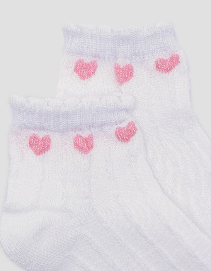 Little M Ankle Textured Love Kaos Kaki Anak Perempuan