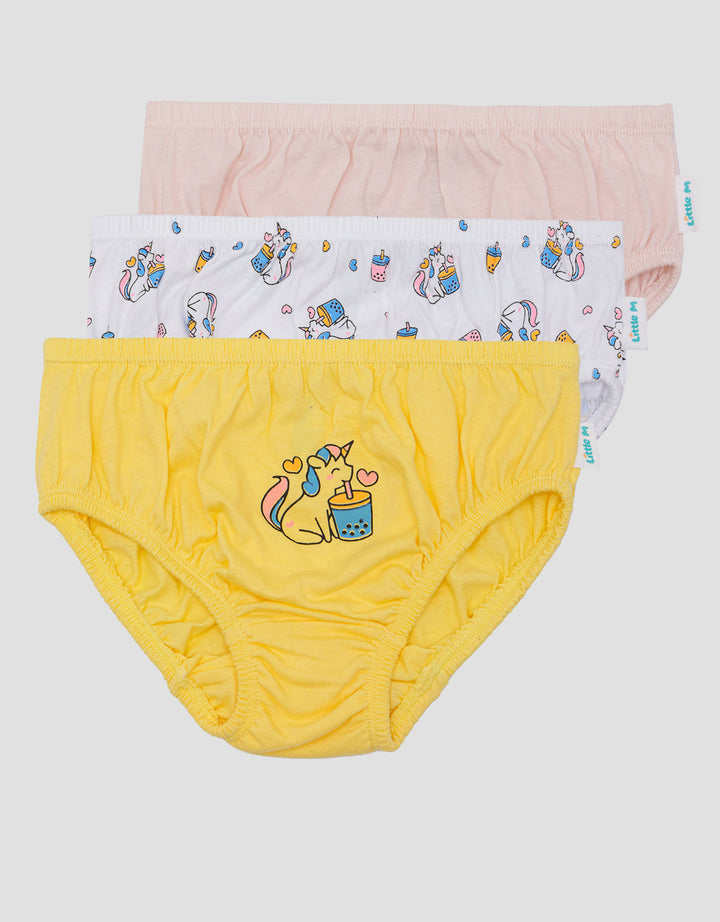 Little M Pack Of 3 Unicorn Boba Celana Dalam Anak Perempuan