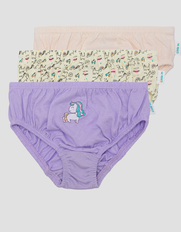 Little M Pack Of 3 Unicorn CuteCelana Dalam Anak Perempuan