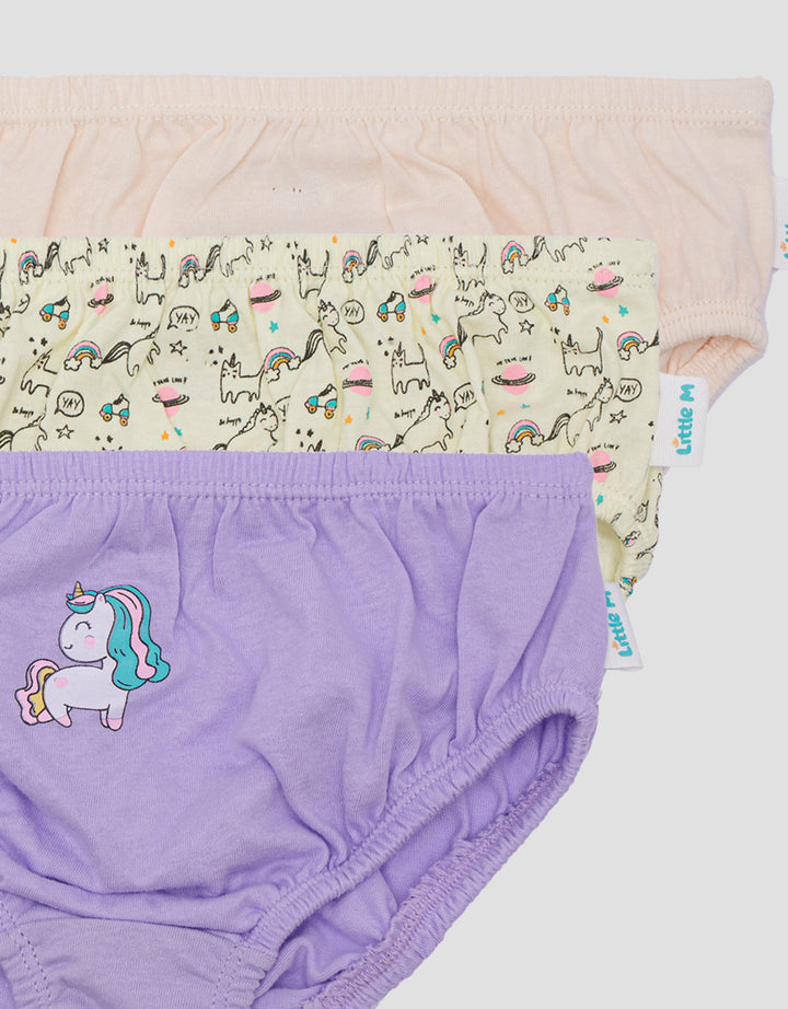 Little M Pack Of 3 Unicorn CuteCelana Dalam Anak Perempuan