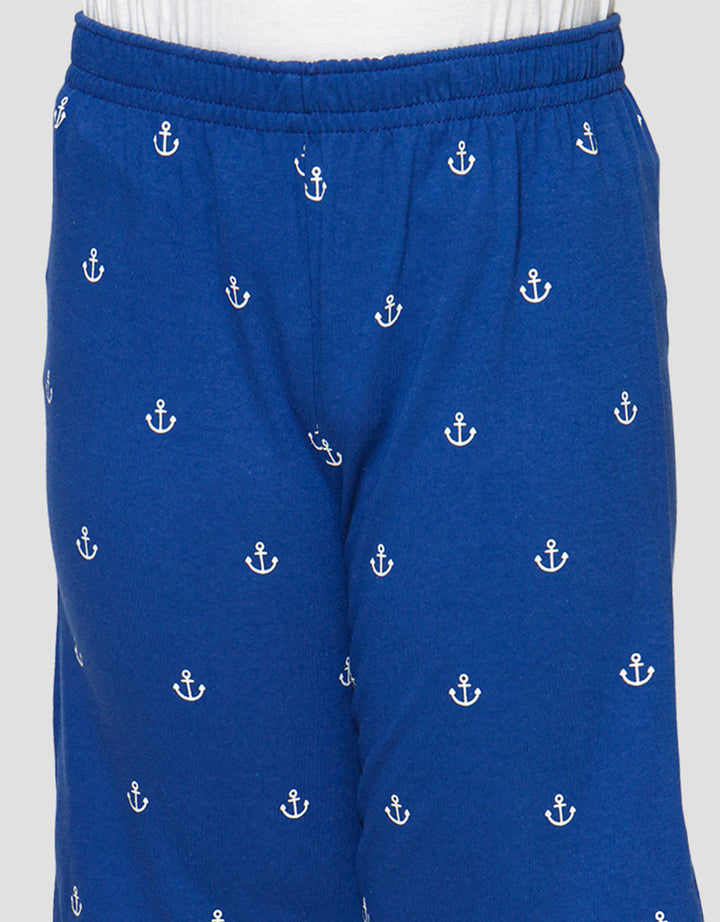 Little M Jangkar Print Pakaian Set Anak Laki-laki