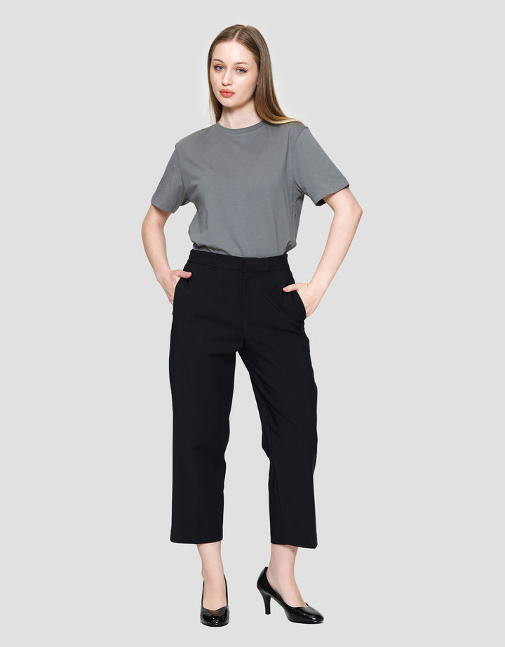 St. Yves Long Pants Wide Cropped Semi Coullote Woven Trouser