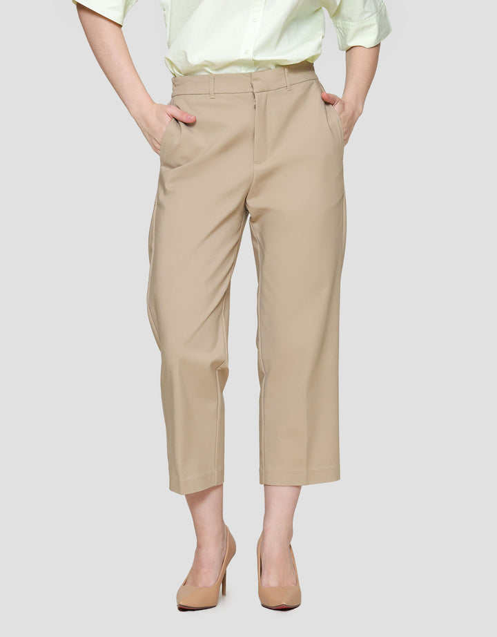 St. Yves Long Pants Wide Cropped Semi Coullote Woven Trouser
