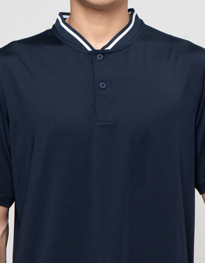 Suko Kerah Tegak Lengan Pendek Kaos Polo Pria