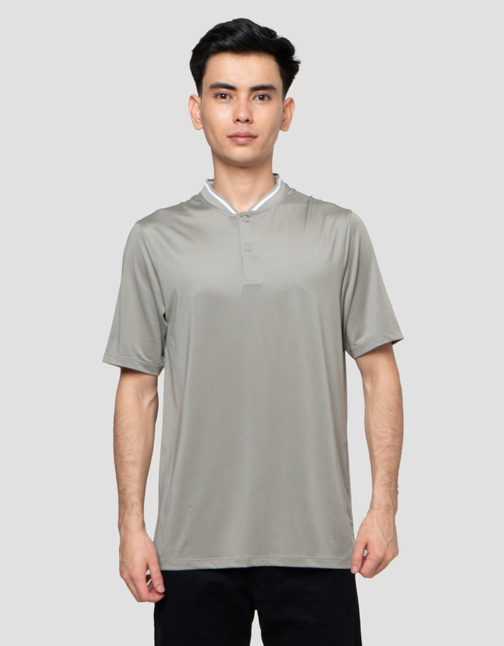 Suko Kerah Tegak Lengan Pendek Kaos Polo Pria