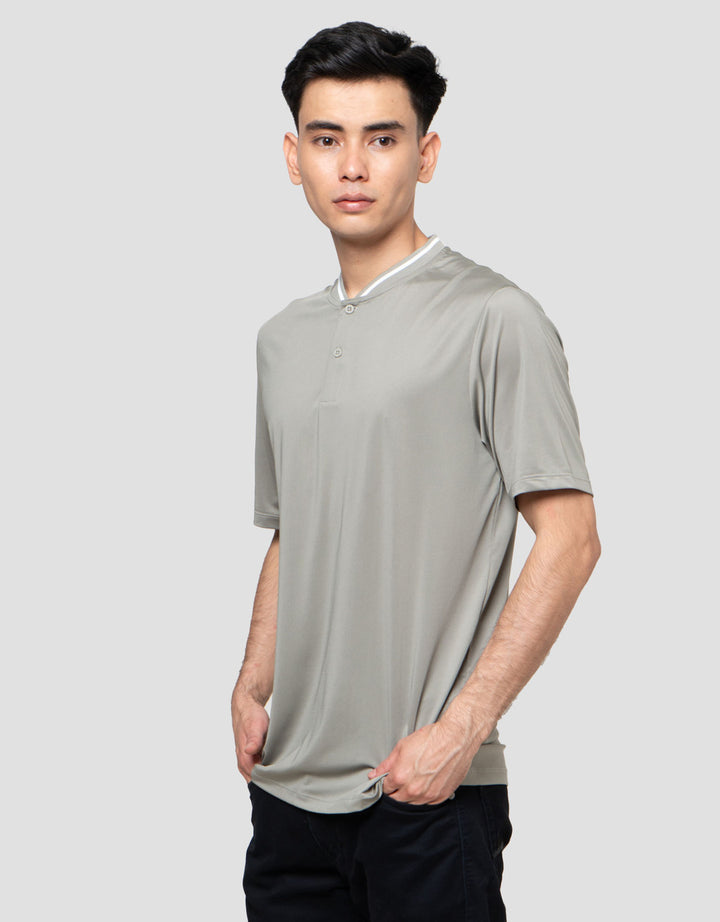 Suko Kerah Tegak Lengan Pendek Kaos Polo Pria