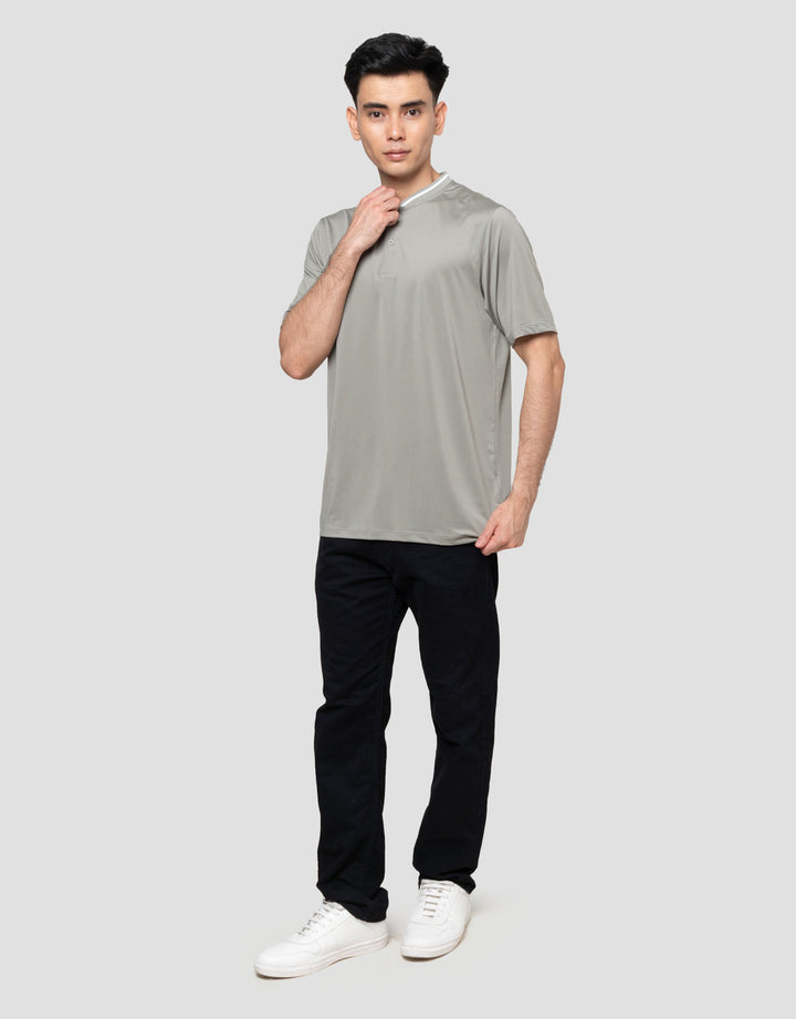 Suko Kerah Tegak Lengan Pendek Kaos Polo Pria