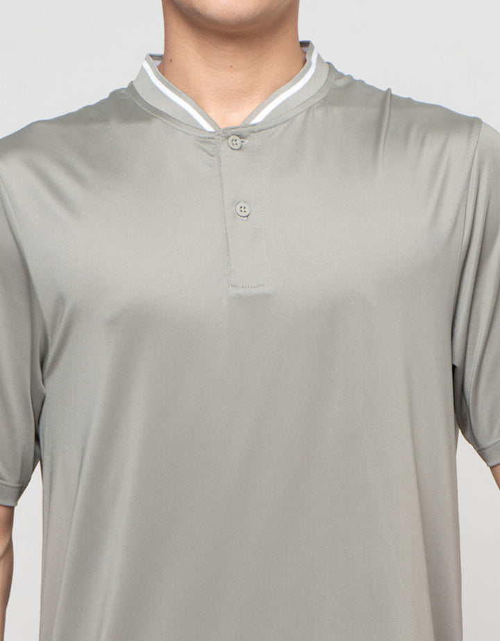 Suko Kerah Tegak Lengan Pendek Kaos Polo Pria