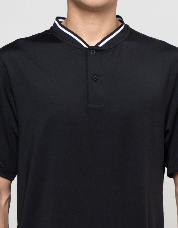 Suko Kerah Tegak Lengan Pendek Kaos Polo Pria