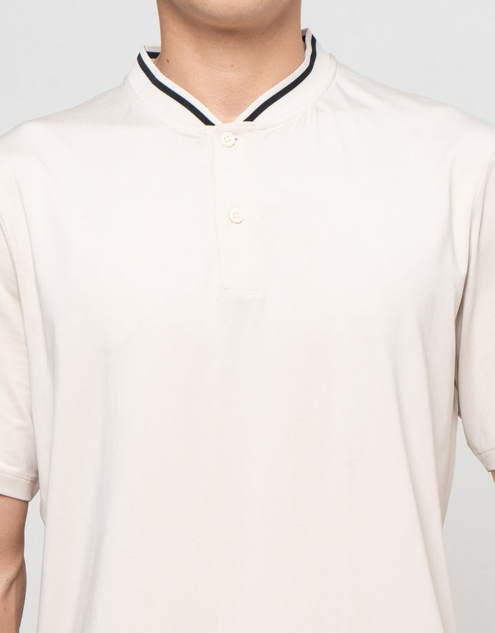 Suko Kerah Tegak Lengan Pendek Kaos Polo Pria