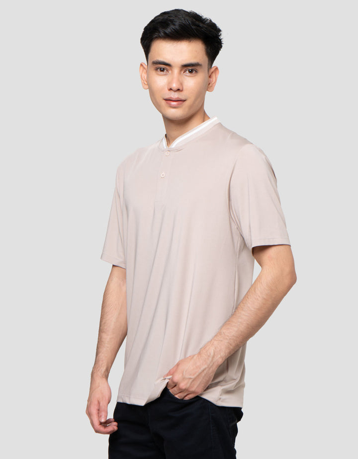 Suko Kerah Tegak Lengan Pendek Kaos Polo Pria