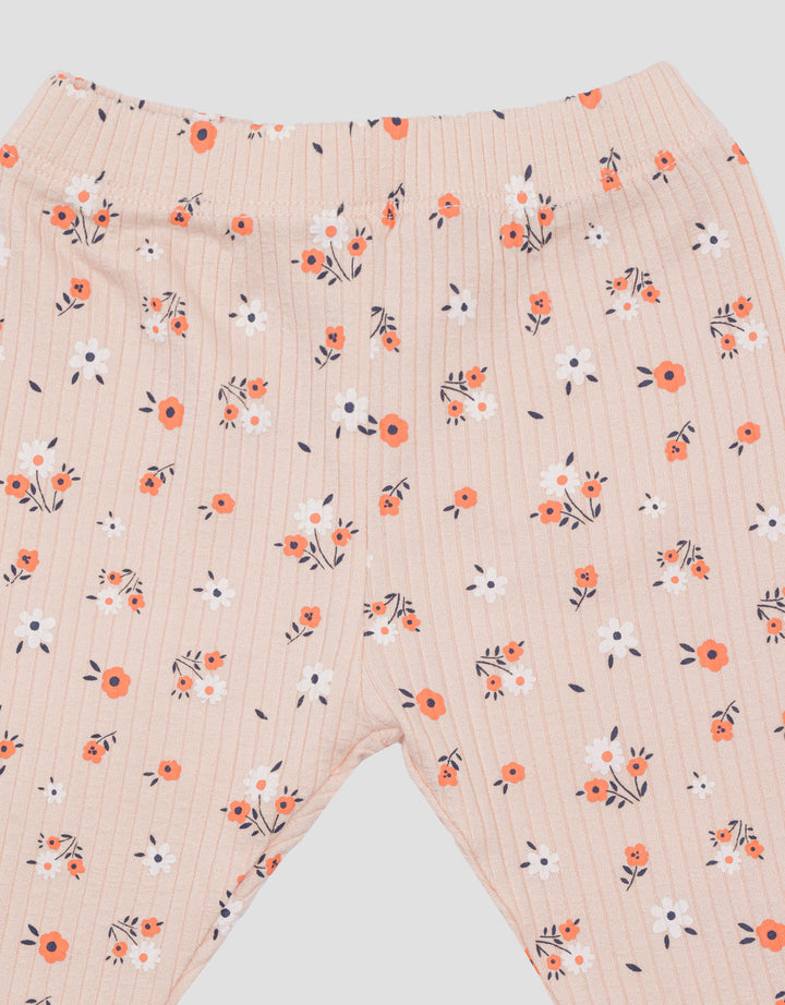 Little M Royal Print BungaPakaian Setelan Anak Bayi Perempuan