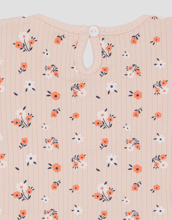 Little M Royal Print BungaPakaian Setelan Anak Bayi Perempuan