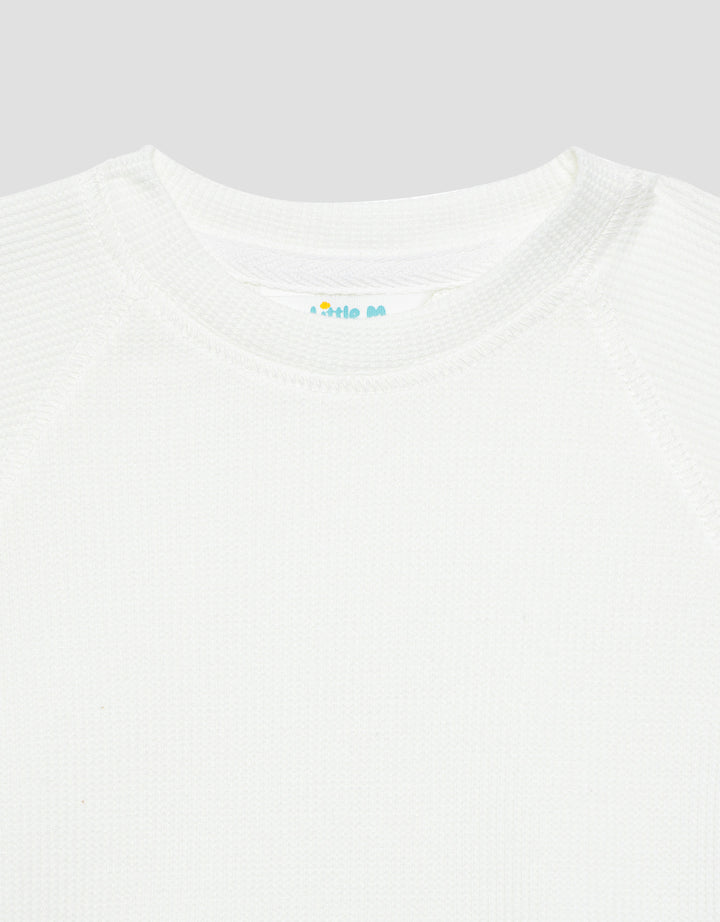 Little M Textured Waffle Obras Setelan Anak Laki-laki