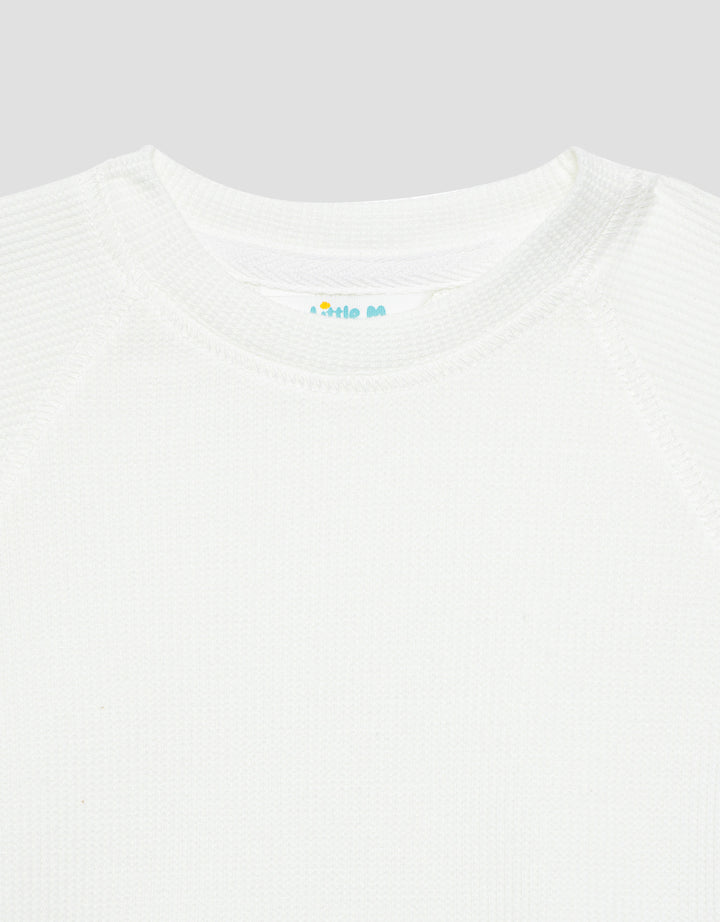 Little M Textured Waffle Obras Setelan Anak Laki-laki