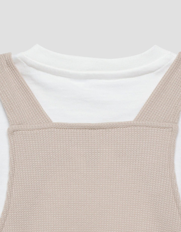 Little M Knit Waffle Polos Jumpsuit Overall Anak Laki-laki