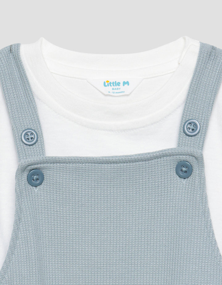 Little M Knit Waffle Polos Overall Anak Laki-laki