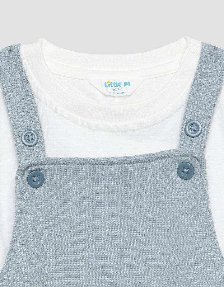 Little M Knit Waffle Polos Overall Anak Laki-laki