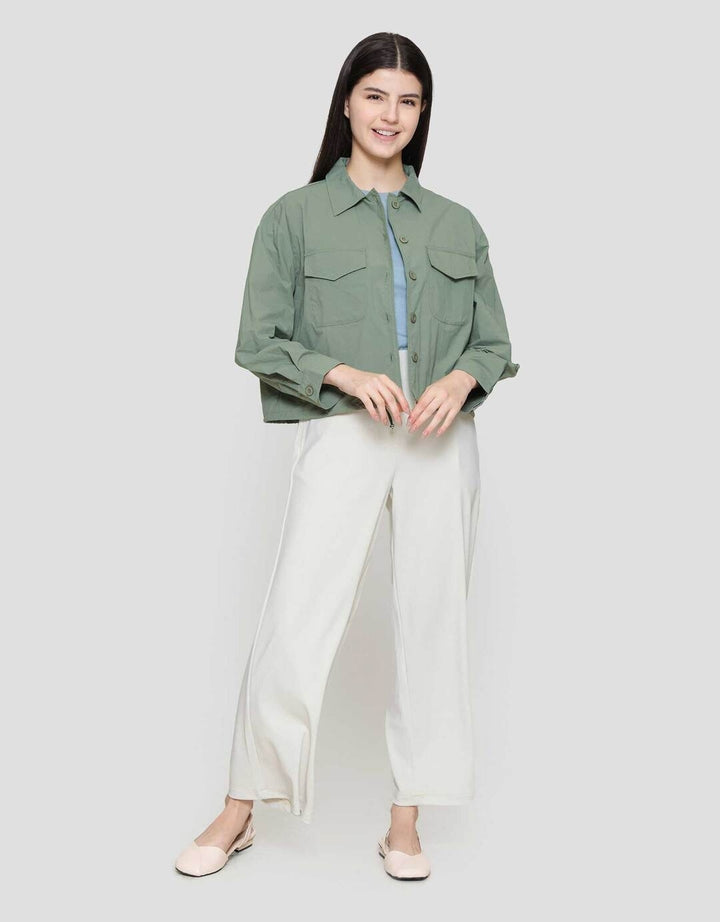 Suko Sheer Kemeja Lengan Panjang Wanita