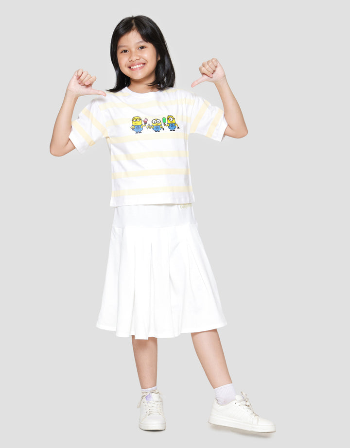 Character Minions Stripes Kaos Anak Perempuan