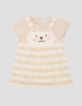 Little M Icon Bear Stripe Midi Dress Anak Perempuan