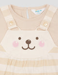 Little M Icon Bear Stripe Midi Dress Anak Perempuan
