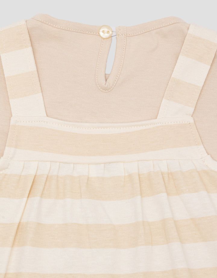 Little M Icon Bear Stripe Midi Dress Anak Perempuan
