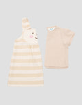 Little M Icon Bear Stripe Midi Dress Anak Perempuan