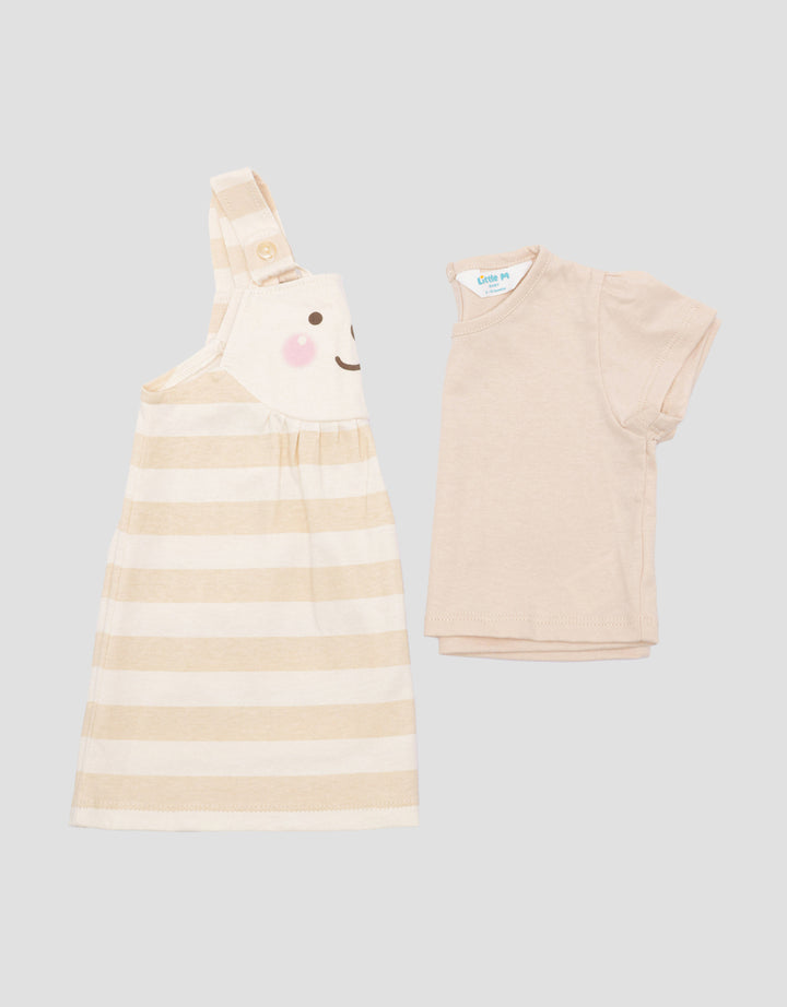 Little M Icon Bear Stripe Midi Dress Anak Perempuan