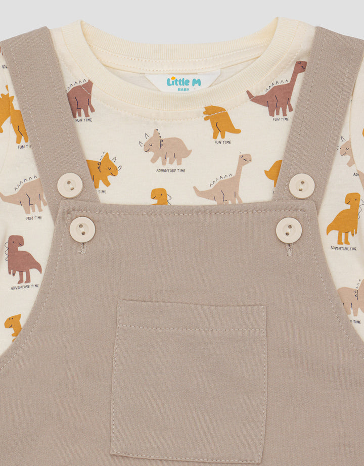 Little M Fun Dinosaurs Logo Overall Anak Bay- Laki-laki
