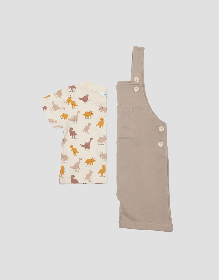 Little M Fun Dinosaurs Logo Overall Anak Bay- Laki-laki