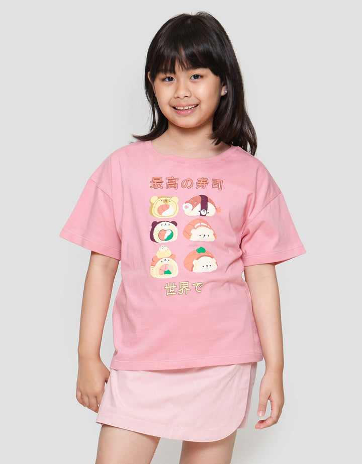 Nevada Six Sushi Animal Kaos Anak Perempuan