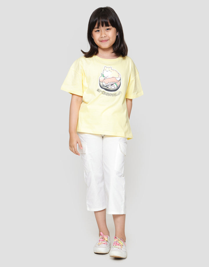 Nevada Sushi Animal Cat Kaos Anak Perempuan