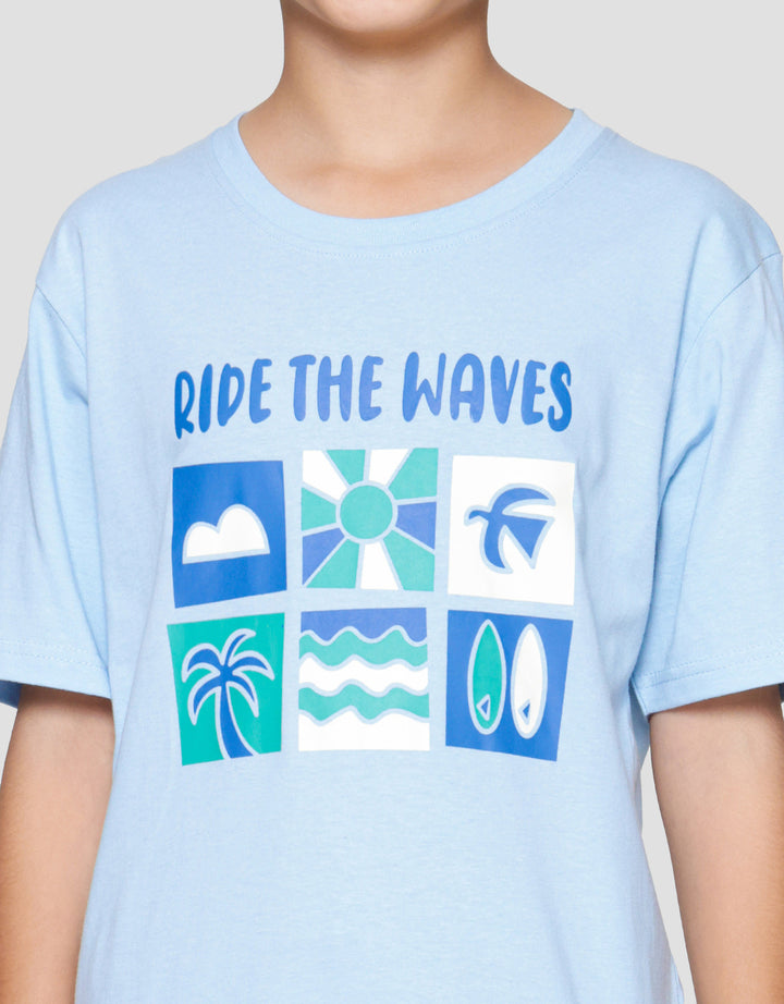 Nevada Print Summer Catch Kaos Anak Laki-laki