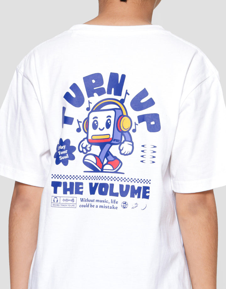 Nevada Print Robot Turn Up Kaos Anak Laki-laki