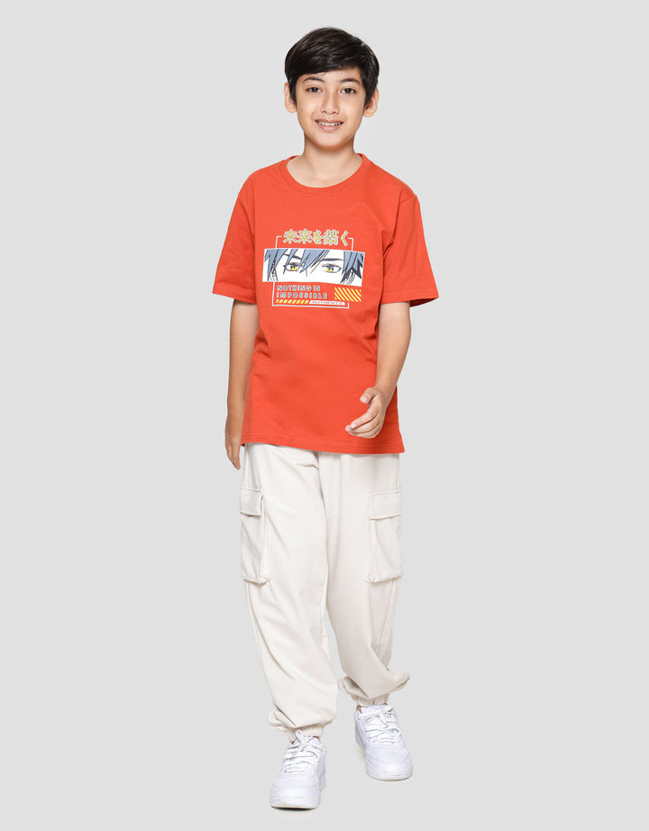 Nevada Print Anime With Quotes Kaos Anak Laki-laki