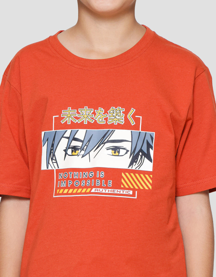 Nevada Print Anime With Quotes Kaos Anak Laki-laki
