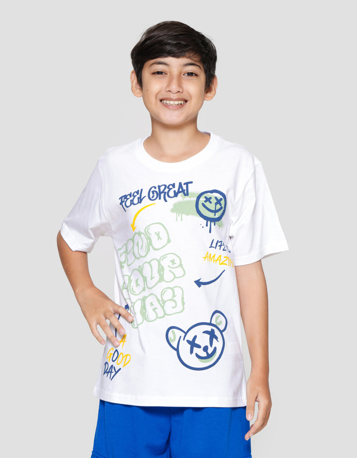 Nevada Print Graffiti Find Your Way Bear Kaos Anak Laki-laki