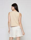 ZES Knit With Fashion Button Vest Wanita MPROW003