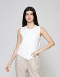 ZES Knit With Fashion Button Vest Wanita MPROW003