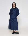 ZES With Big Bow Blouse Denim Wanita BLDT002