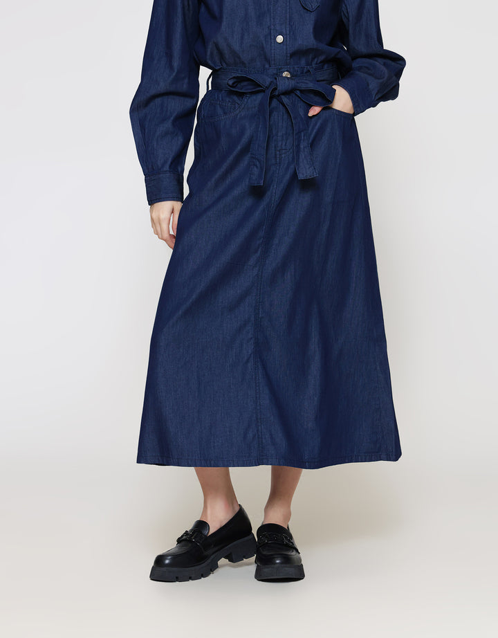 ZES Belt Rok Denim Wanita BLDD001