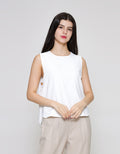 ZES Sleeveless With Statement Button Blouse Wanita MPRWT007