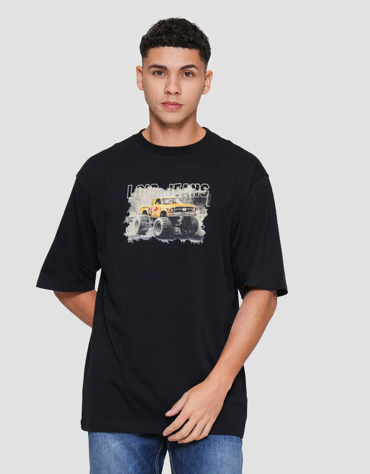 Lois Print Tractor Kaos Oversize Lengan Pendek Pria