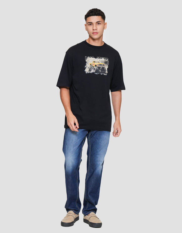 Lois Print Tractor Kaos Oversize Lengan Pendek Pria