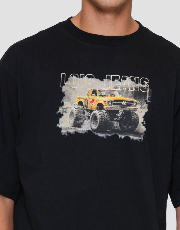 Lois Print Tractor Kaos Oversize Lengan Pendek Pria