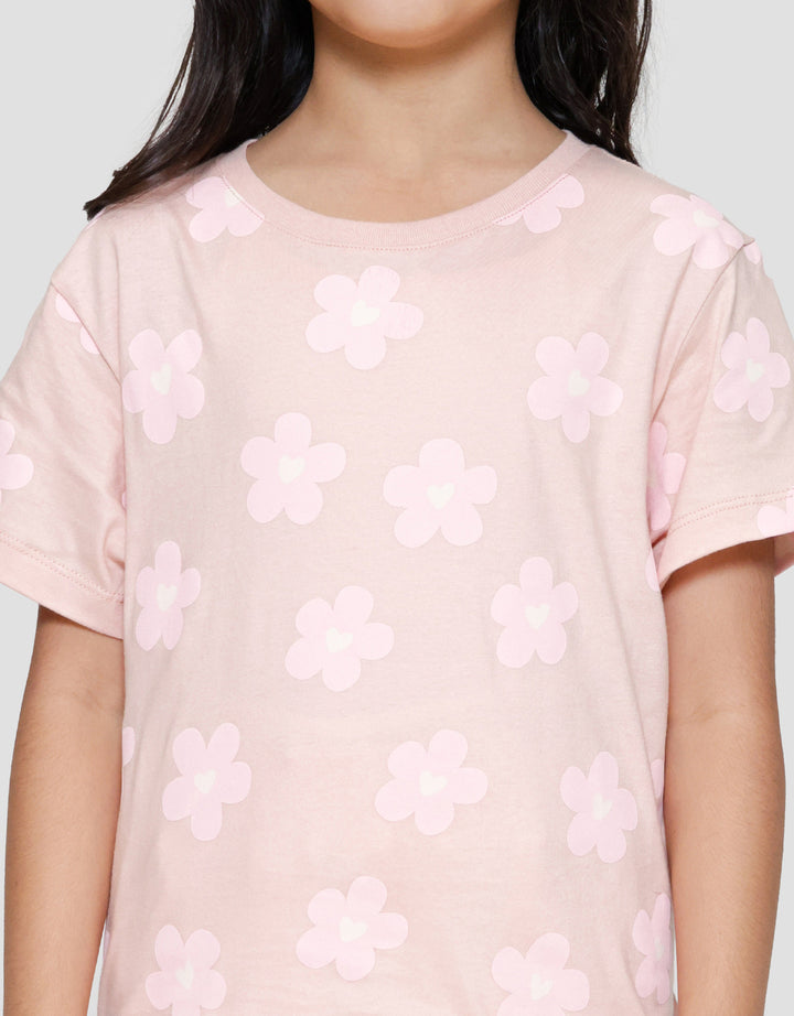 Little M Flower Kecil Kaos Anak Perempuan