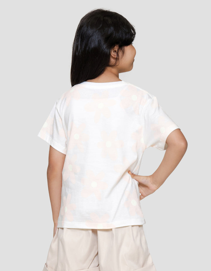 Little M Print Flower Besar Kaos Anak Perempuan