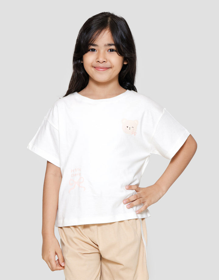 Little M Back Print Kaos Anak Perempuan