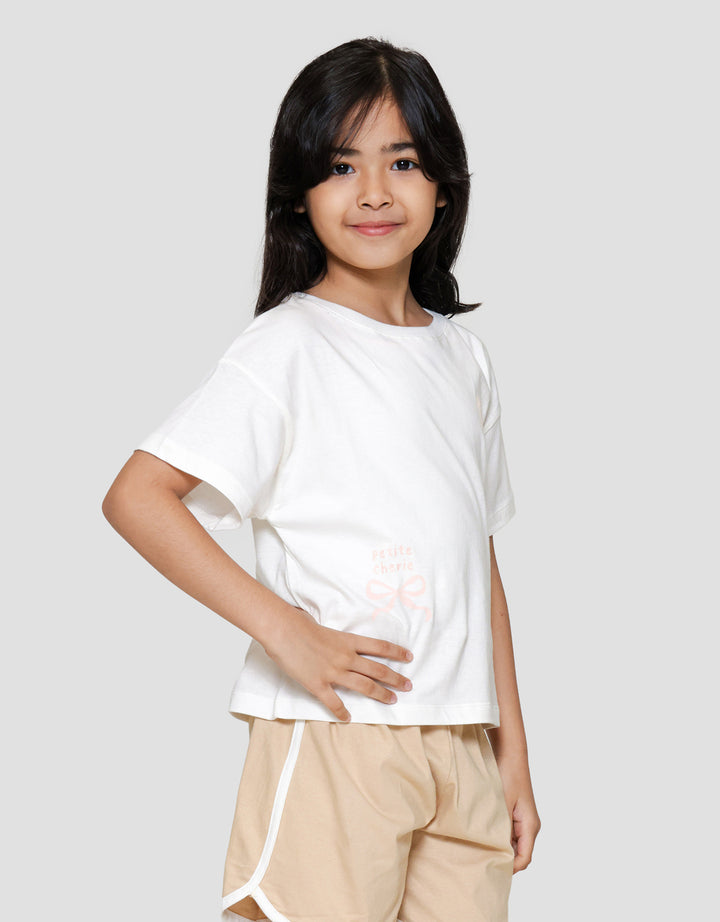 Little M Back Print Kaos Anak Perempuan